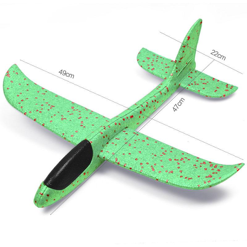 48CM Großes EPP-Schaumstoff-Handwurf-Flugzeug Schaumstoff-Kreisel-Stunt Druckfestes Modellflugzeug Outdoor-Spielzeug für Jungen Kinder