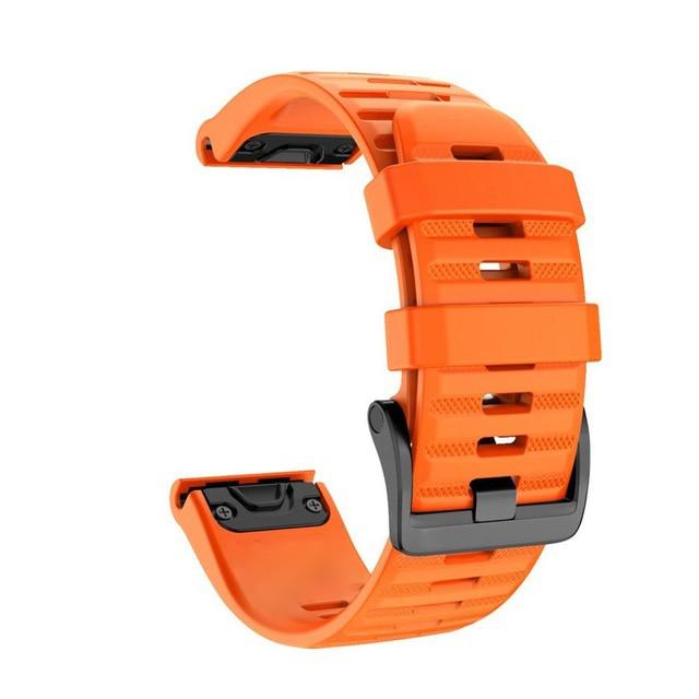 26 20 22 mm Sport-Silikon-Armband für Garmin Fenix ​​6X 6 6S Pro 5X 5 5S Plus 3 3HR Easy Fit Quick Release Armband 26mm Fenix 6X Pro orange