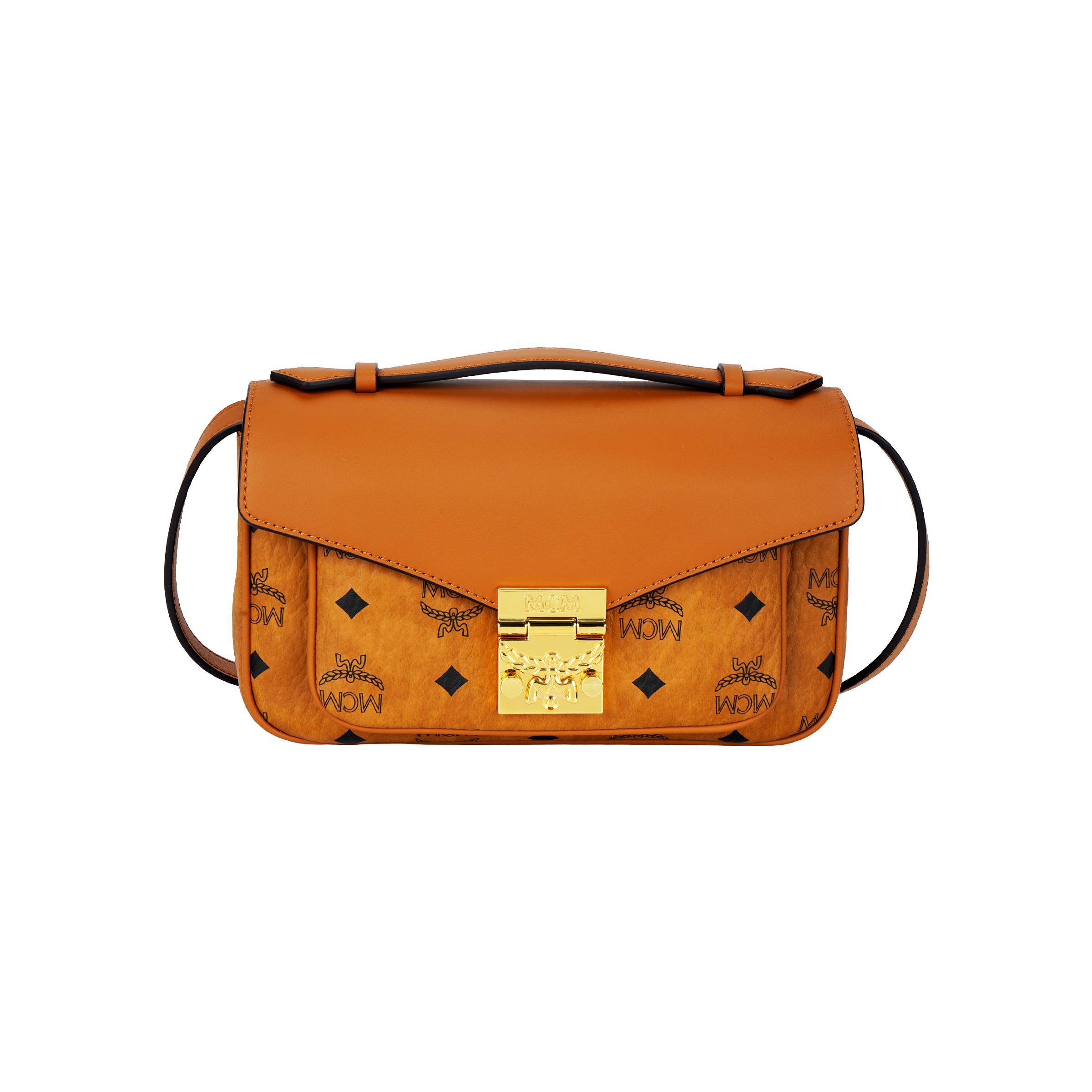 MCM Lorbeerblüten-Schnalle Abnehmbarer Verstellbarer Schultergurt Beschichtetes Canvas Und Leder Mittlere Schultertasche Umhängetasche MWRFSXT01CO001 Basic Set (Bag+Dust Bag)