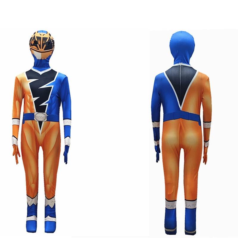 Kinder Jungen Superhelden Rangers Team Overall Maske Kleidung Set Cosplay Kostüme Halloween Geburtstagsparty Zentai Anzug Outfits 170cm orange