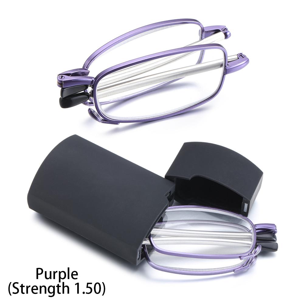 Tragbare Teleskopbeine Inklusive Brillenetui Faltbare Lesebrille Altersweitsichtigkeit Brille Purple (Strength 1.50)