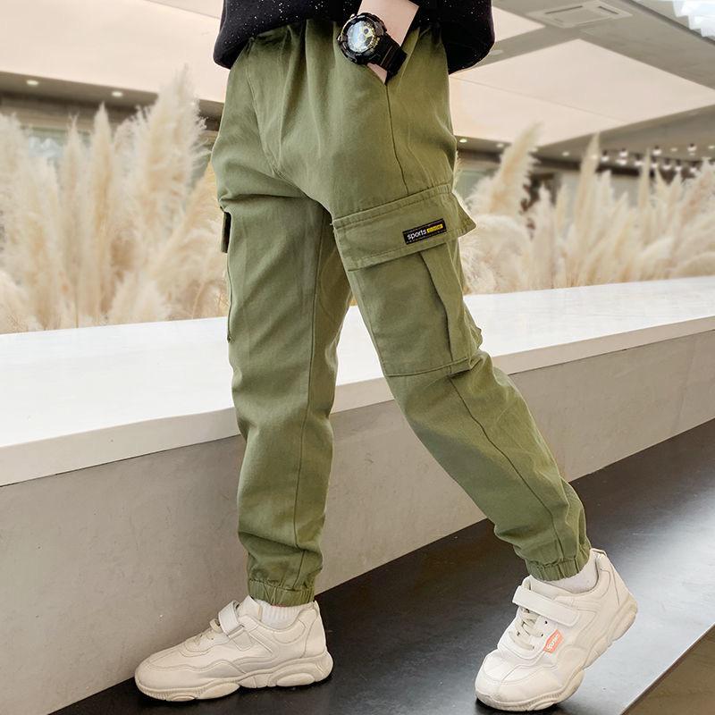 Frühling Herbst Jungen Hosen Casual Lange Stil Hosen für Kinder Teenager Kinder Lose und Lässige Sport Outdoor Hosen 110cm grün