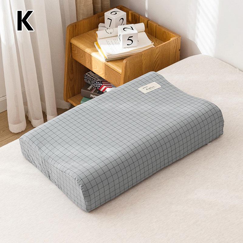 Baumwolle Latex Kissenbezug Schlafzimmer Schlafen Memory-Schaum Latex Kissenbezug Nacken Gesundheitspflege Kissenbezüge Mode 30x50cm brown