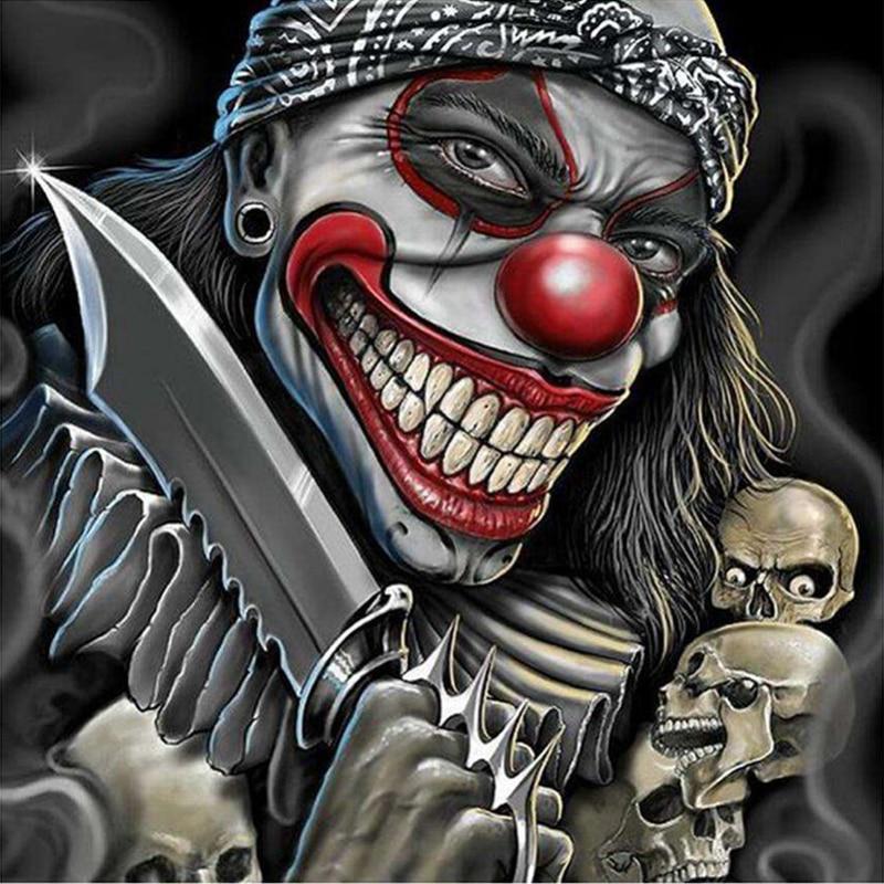 Diy Strass Stickerei Kits Killer Clown 5D Diamant Stickerei Diamant Malerei Diamant Erwachsene 30x30CM