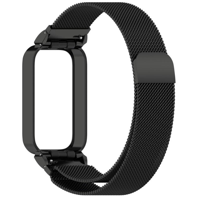 Für Xiaomi Band 9 Aktive Strap Case Protector für Redmi Band 3 Armband für Mi Band 9 Aktive Metall Armbänder + Abdeckung 9 Active/Band3 schwarz