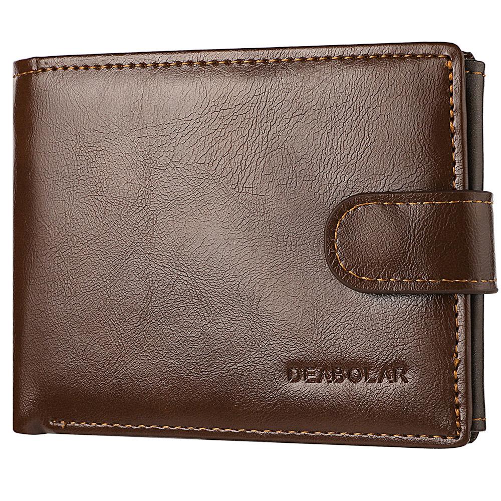 Neues PU-Leder Herren-Portemonnaie, Hochwertiger Reißverschluss, Kurzer Kreditkartenhalter, Retro-Münzbörse, Herren-Portemonnaie gray