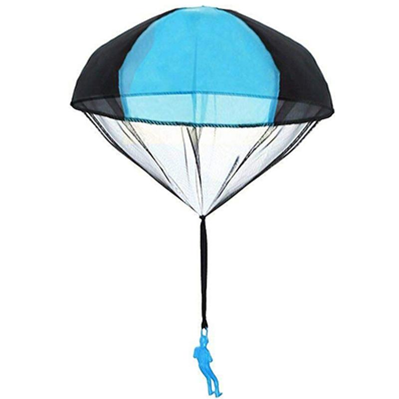 Handwerfender Mini-Soldat mit Tarnung, Fallschirm für Kinder, Outdoor-Spielzeug, Spiel, pädagogischer fliegender Fallschirm, Sport für Kinderspielzeug blau