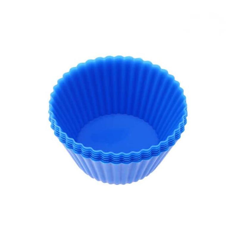 6Pcs Silikon Cupcake Mold Backformen Cupcake Liner Wiederverwendbare Muffin Backen Antihaft Formen Küche Backen Zubehör Zufällig blau
