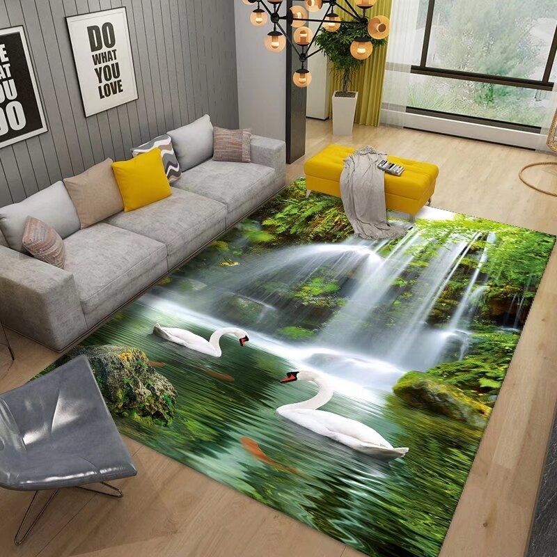 3D-Teppich mit Meeres- und Strandmotiv für Wohnzimmer, Schlafzimmer, rutschfest, für Wohnzimmer, Sofa, Boden, große Fläche, Dekoration, Teppich, Zuhause, Flur, Balkon, Badezimmermatte 120*160Cm