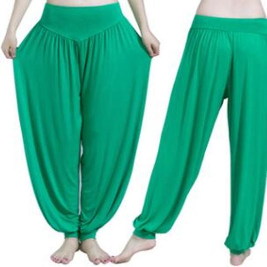 Damen-Harems-Aladdin-Hose, kausale Baggy-Gypsy-lose Tanz-Yoga-Genie-Hose XXL grün