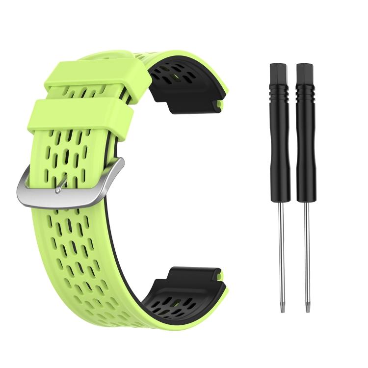 Für Garmin Approach S2 / S4 Zweifarbiges Silikon-Uhrenarmband(Schwarz Gelb) For Garmin Approach S2 / S4 schwarz