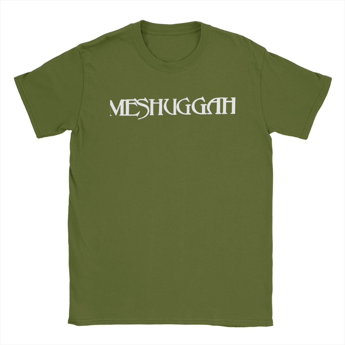 Herren Damen Metal Meshuggah Band Musik T-Shirt Bekleidung Vintage Reine Baumwolle T-Shirts Top T-Shirt Kleidung Erwachsener XXXL armee grüne