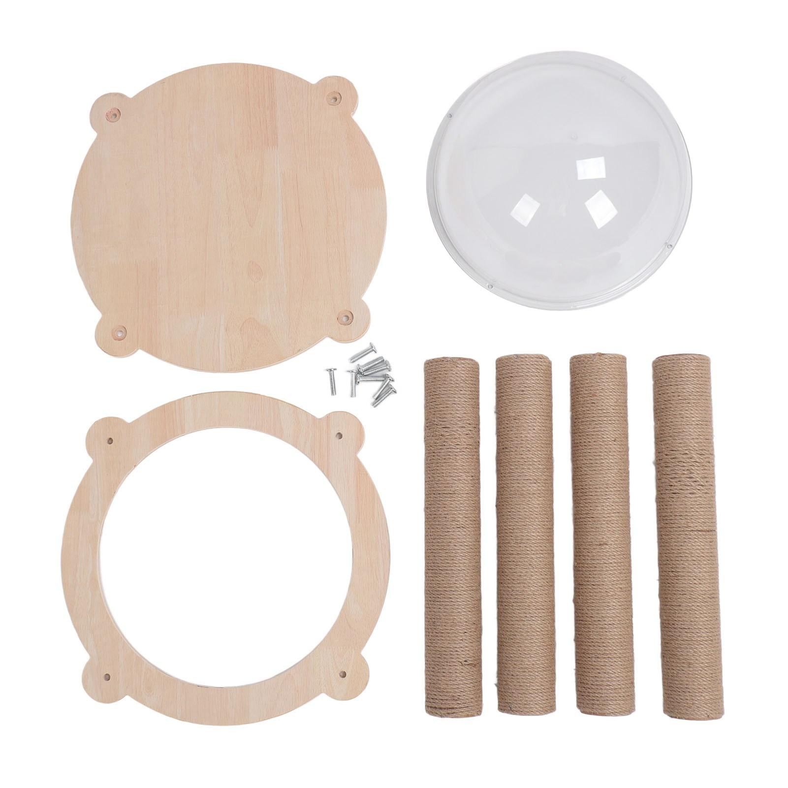 Kratzbaum aus Holz Hohe Stabilität Katzenbaum Kratzstamm Indoor Katzenkratzbaum mit Kapselbett