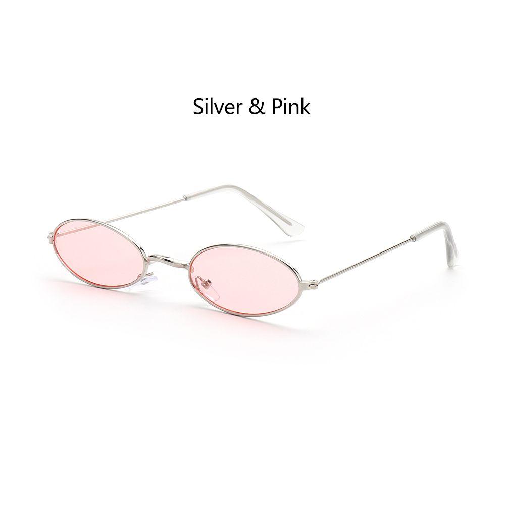 Sommer Herren und Damen Accessoires Sonnenbrillen Vintage Shades Brillen Oval Sonnenbrillen Silver & Pink