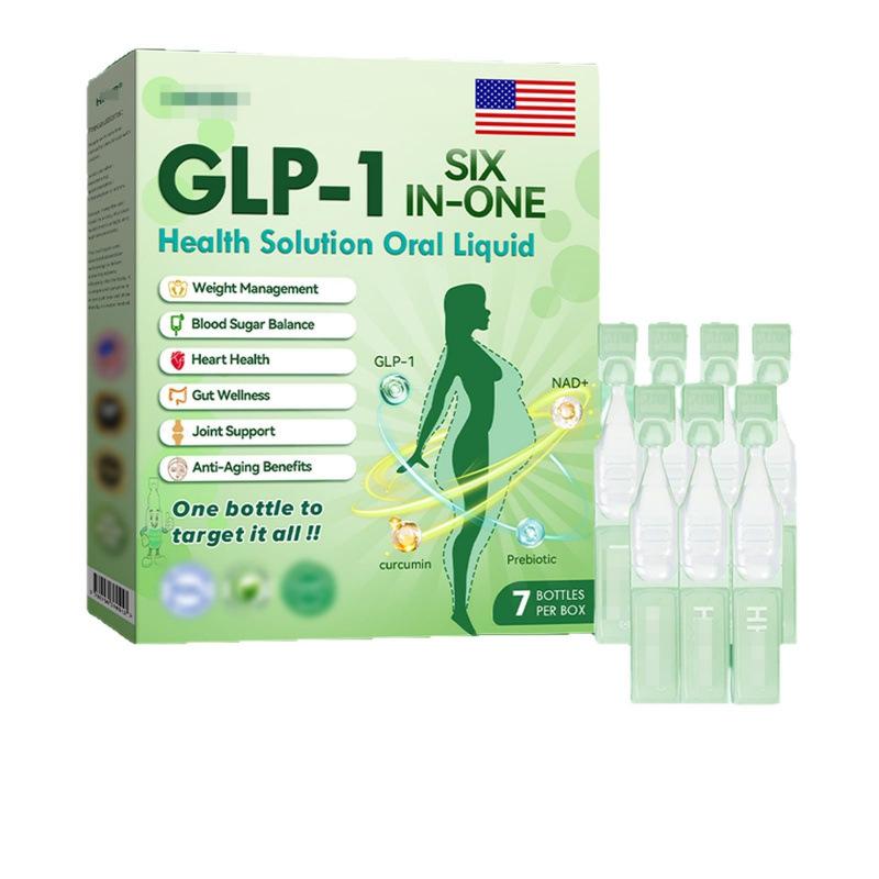 GLP-1 Körperpflege Tropfen NAD+ 10-in-1 Nahrungsergänzungsmittel, geeignet für Körperkonturierung und Anti-Aging, natürliche Formel, 30 ml 7pcs