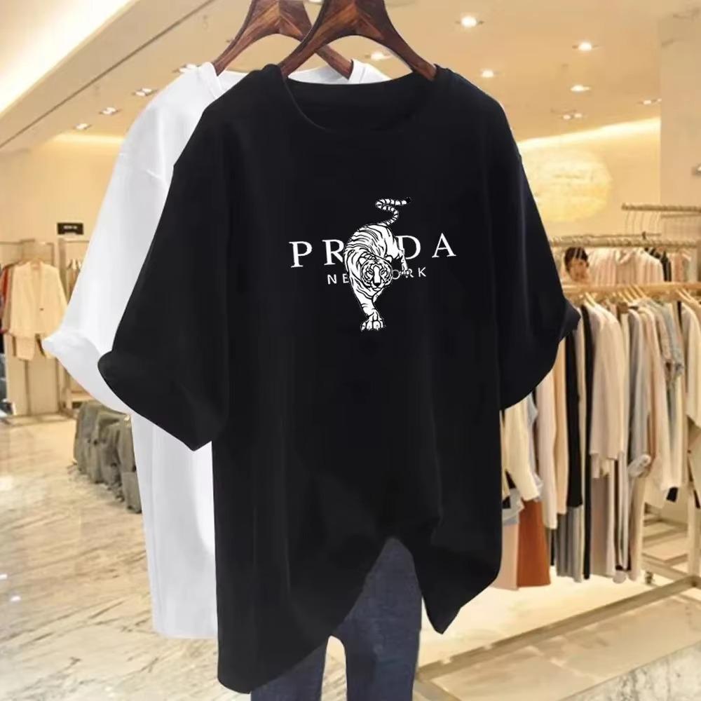 Sommer Herren Damen Baumwoll-T-Shirt Übergroß Kurzarm T-Shirt Luxusmarke Print T-Shirt Oberteile 2024 Tee Trend Streetwear Kleidung XXXXXL schwarz