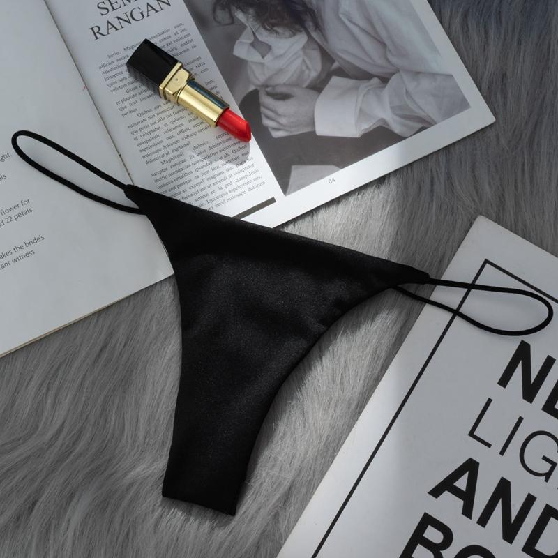 Nahtloser String Heiße Versuchung Bikini T-Rücken Niedrige Taille G-String Sexy Slips M-XL L schwarz