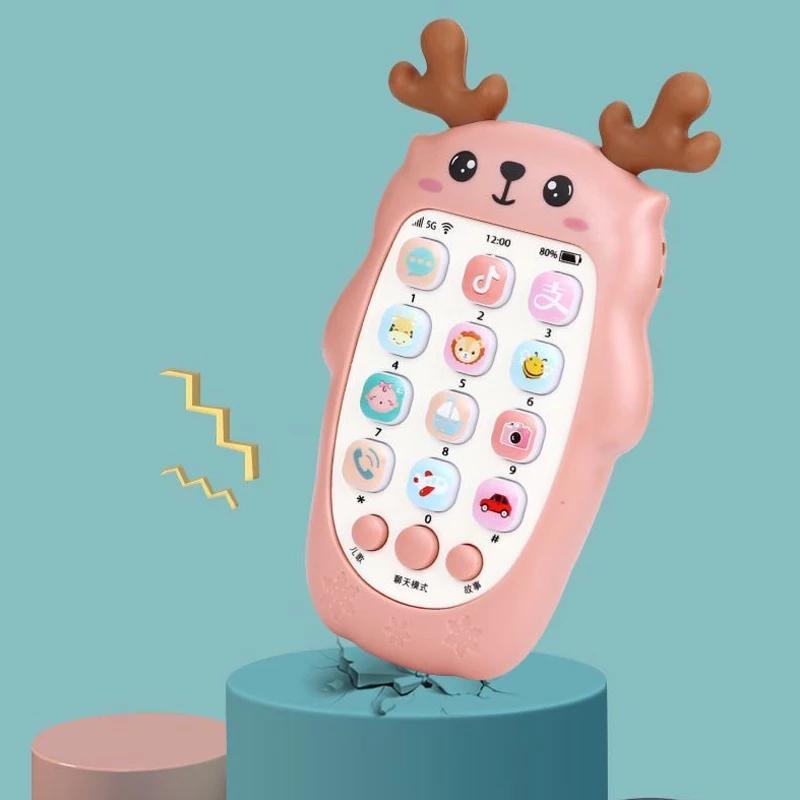 Baby-Telefon-Spielzeug, zweisprachiges Telefon, Beißring, Musik, Stimme, Spielzeug, frühe pädagogische Lernmaschine, elektronisches Kinder-Geschenk, Baby-Spielzeug