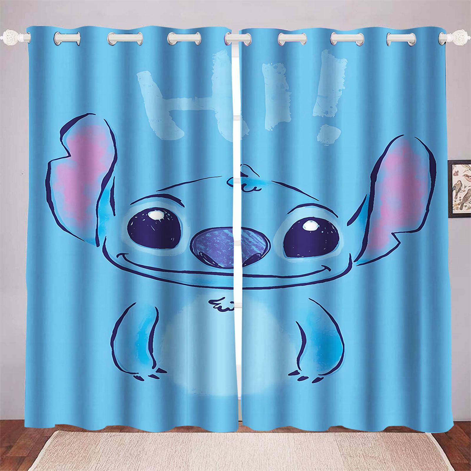 Stitch Cartoon Anime Staubdicht Balkon Bildschirm Vorhänge Für Wohnzimmer Schlafzimmer Blackout Vorhänge Polyester Hause 183x214