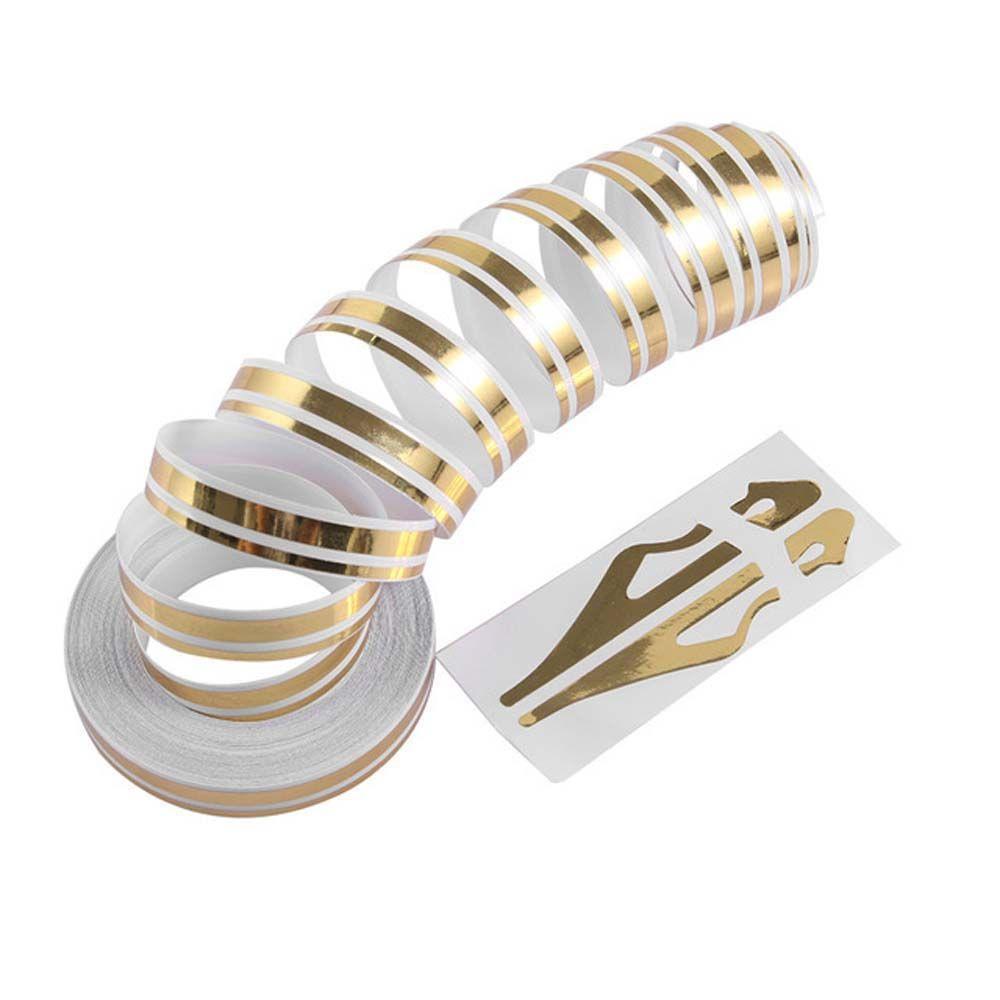 Stoßstange Doppellinie Band Vinyl Aufkleber Pin Streifen Band Aufkleber Auto Körper Aufkleber Motorrad Aufkleber gold