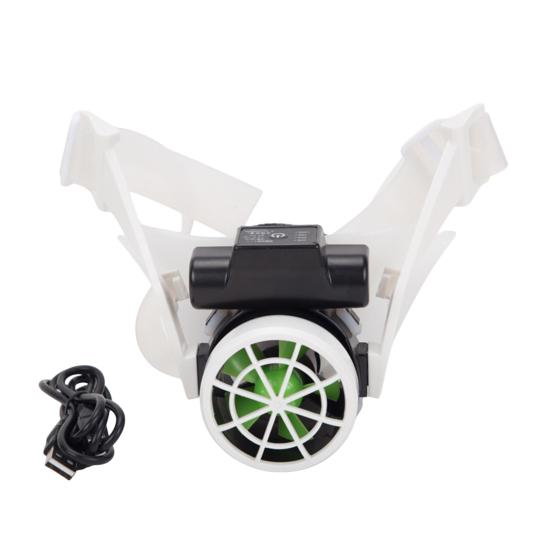 Kopfmontierter Ventilator Helmventilator Sicherheitskappe Ventilator 3-Gang-Einstellung Starker Wind Luftkühlventilator Verstellbares Band Sommer Outdoor Arbeiter Schutzhelmventilator Abteilung