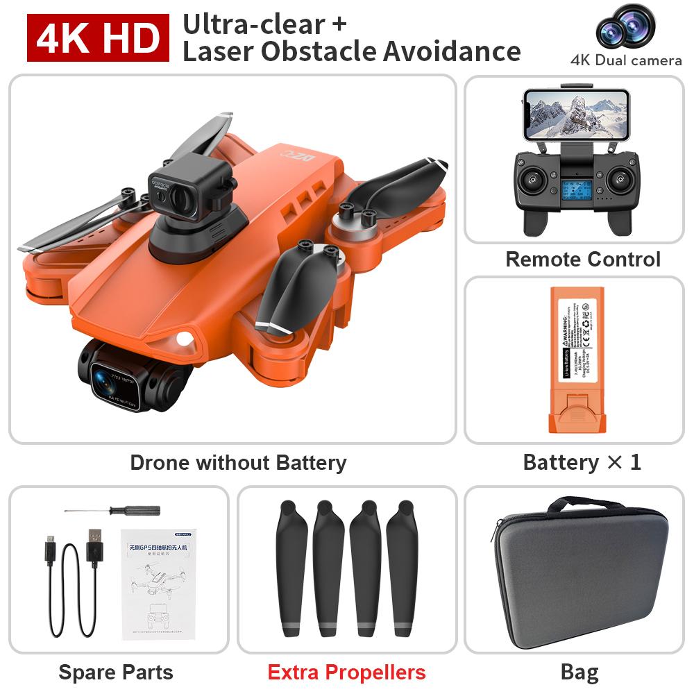 Drohne L900 SE MAX 4K HD ESC Kamera 360 Hindernisvermeidung Bürstenloser Motor GPS 5G WIFI Bürstenloser Motor Quadcopter 1 x Battery orange