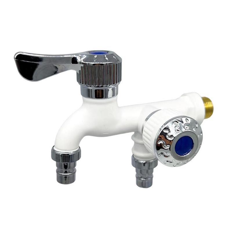 1/2 Universal Interface Wasserhahn Doppel Outlet Dual Control Wasserhahn Anschluss weiß