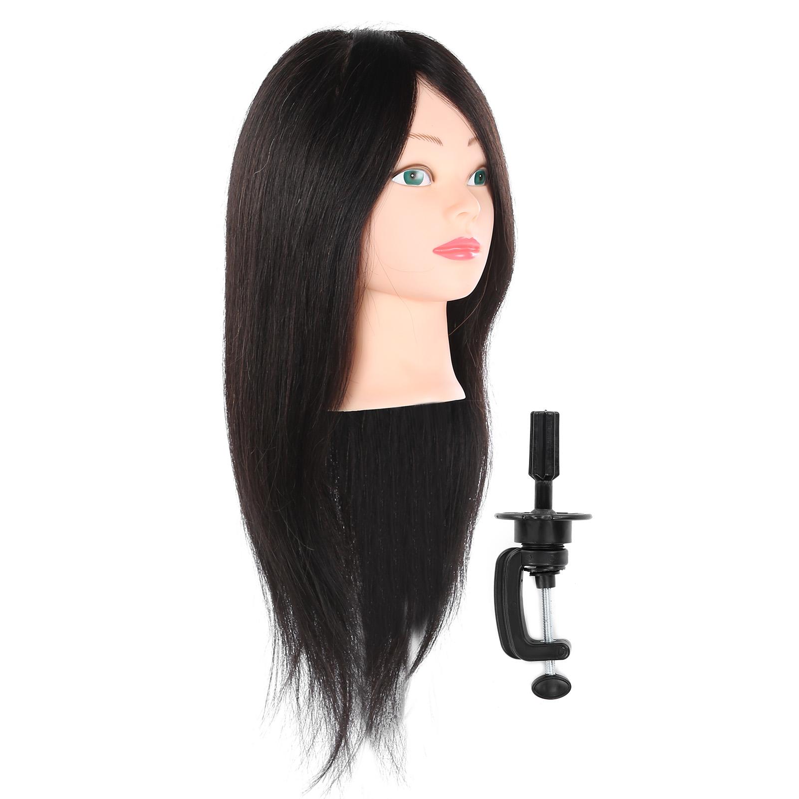 Echthaar-Mannequin-Kopf, Übungs-Friseur-Trainingskopf, Manikin-Kosmetik-Puppe