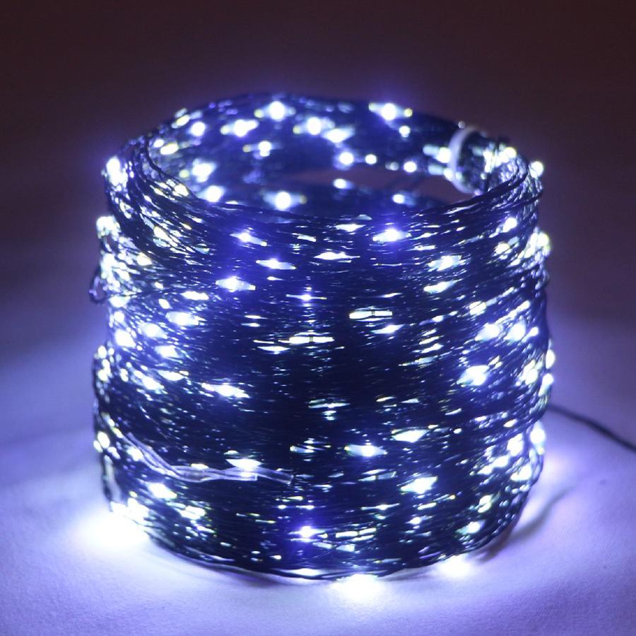 10M/50M/200M LED-Lichterkette mit grünem Draht, Weihnachts-Lichterkette, Girlande mit Fernbedienung, für den Außenbereich, Weihnachtsbaum-Dekoration, Lichter für Neujahr, Party, Zuhause, Terrasse 20M 200LED kühle weiße