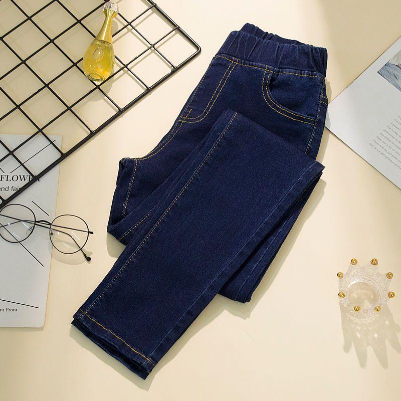 Damen Jeans High Waist Stretch Jeans Große Größe Stretch Slim Jeans 4XL dunkelblaue
