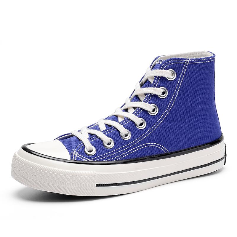 Männer Schuhe Frauen Schuhe High Top Leinwand Schuhe Unisex All-match Casual Schuhe Klassische Studenten Vulkanisierte Turnschuhe 44 blau