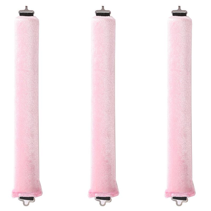 3-teiliges Lockenstab-Stirnband ohne Hitze, faule Lockenwickler, keine Hitze, Lockenwickler, Locken, Schlaf-Haar-Styling-Tools, Haarstab, Flexi-Stangen, Haken, Schlaf-Lockenwickler rosa