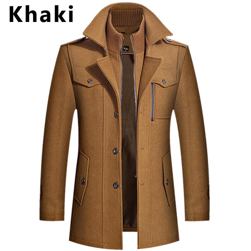 Frühling Neue Mode Jacken für Männer Trenchcoat für Männer Business Casual Schlanke Herren Jacken Veste Homme Chaquetas Hombre XXXXL khaki