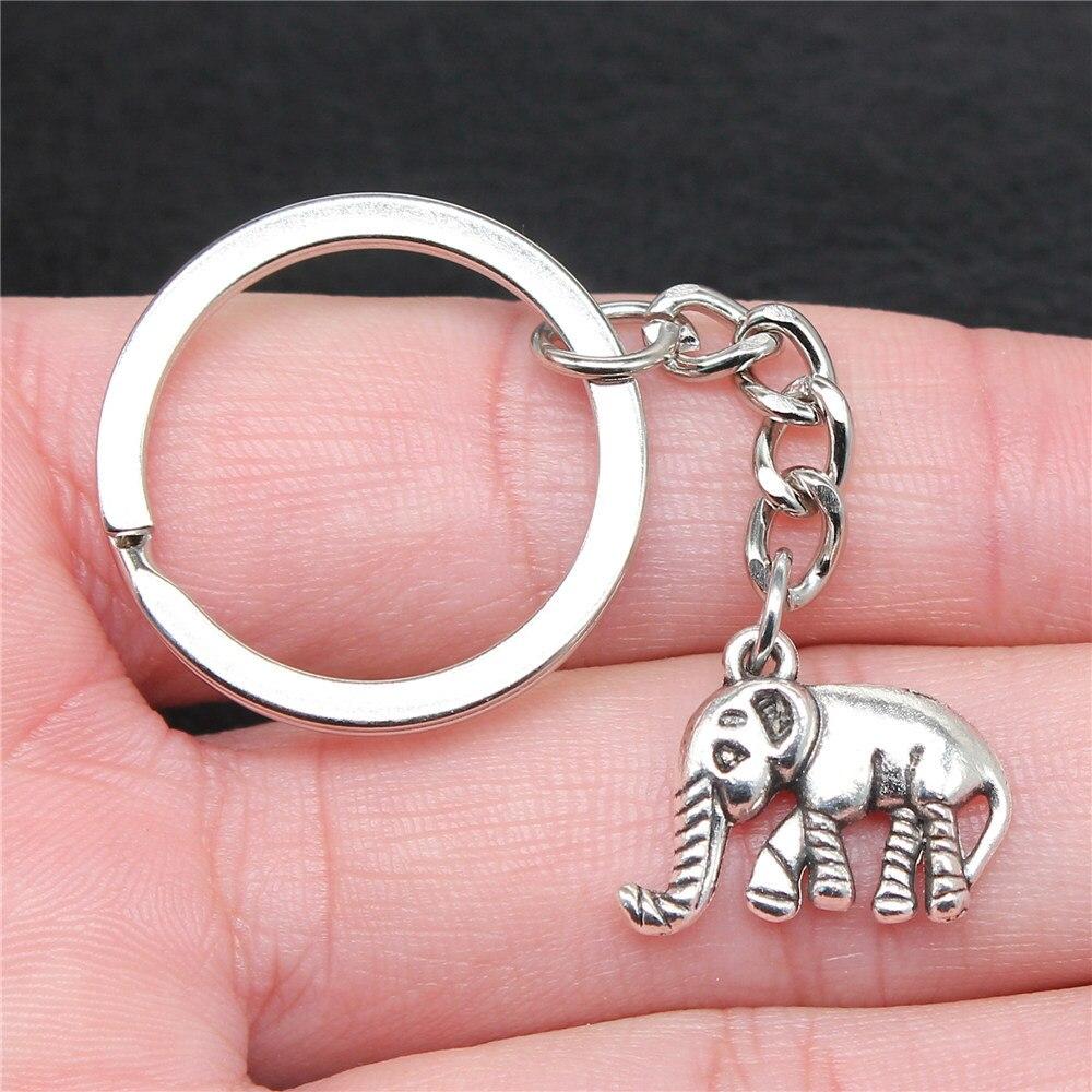 Elefanten-Schlüsselanhänger, Zubehör für DIY-Schlüsselanhänger aus Metall A06-1pcs-20x16x4mm