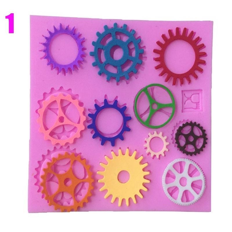 1PC DIY 3D Getriebe Silikon Fondant Form Backformen DIY Seife Form Backformen Kochen Werkzeuge Zucker