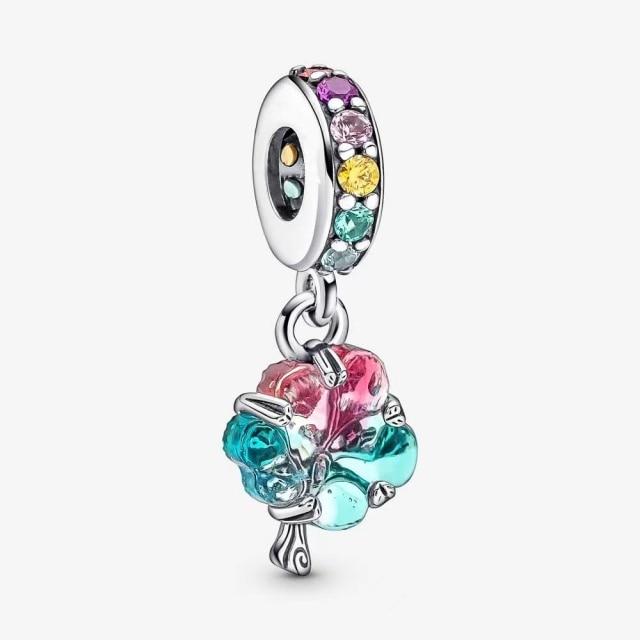 League of Legends Kollektion Perlen Echt 925 Sterling Silber Frühlingsblume Charm Schmetterlingsanhänger Passend Pando Armband Schmuck