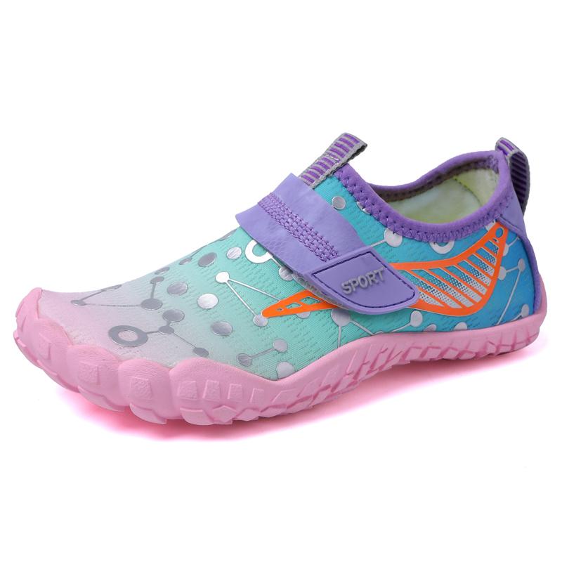 Kinder Schwimmen Wasserschuhe Junge Mädchen Strand Barfuß Aquaschuhe Schnelltrocknend Flussaufwärts Waten Sport Sneakers Zum Tauchen Surfen Bootfahren 30 violett