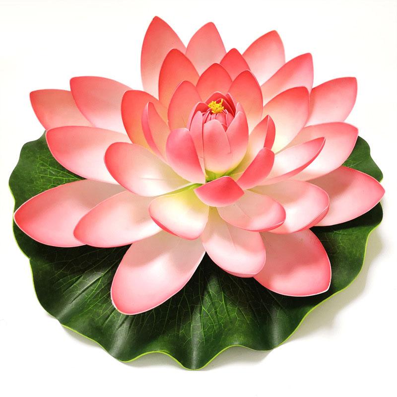 10/17/28/40/60cm Künstliche Lotusblume Schwimmende Künstliche Lotuspflanze Lebensechte Seerose Mikrolandschaft für Teich Gartendekor