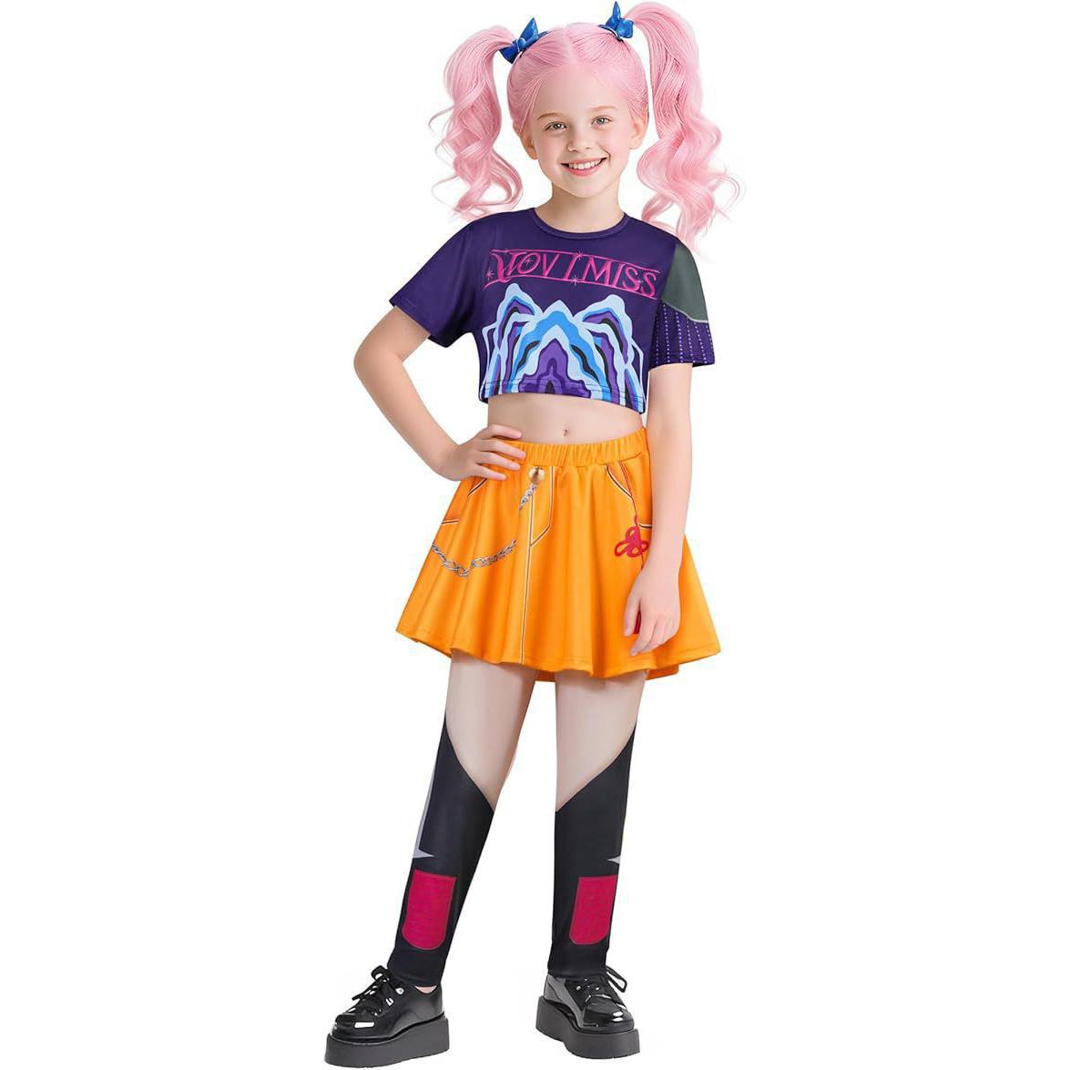 Anime Kpop Dämonenjäger Cosplay Rumi Zoey Mira Cosplay Komplettkostüm Kinder Mädchen Stil Kinder Bühnenauftritt Kleidung Halloween 150cm