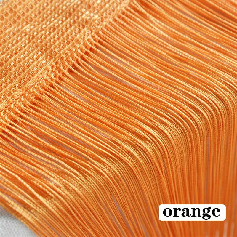 300 cm x 300 cm Fadenvorhänge Bildschirm Band String Trennwand Rollo für Wohnzimmer Tür Wand Fenster Panel Quaste Vorhang W100CM X H200CM orange