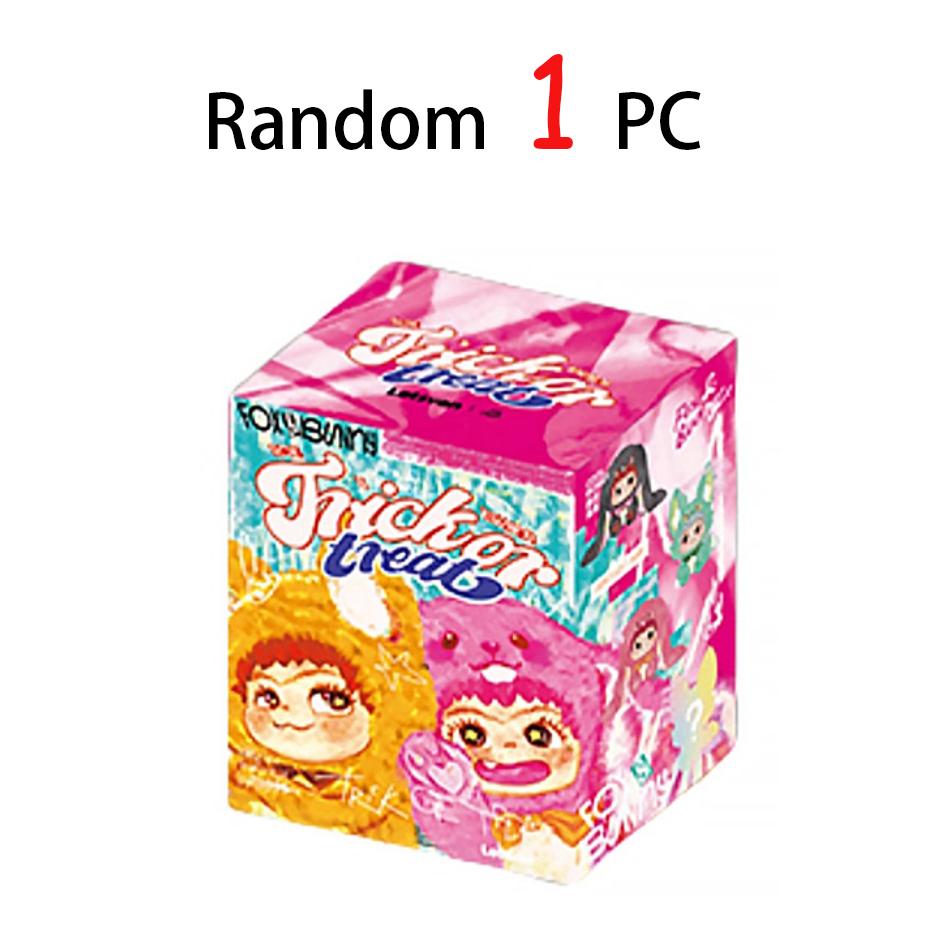 Wakuku FuchsundHase Süßes oder Saures Blind Box Niedliche Actionfigur Mystery Box Fuchs Hase Anime Puppe Schlüsselanhänger Kind Überraschung Weihnachten Hochwertiges Spielzeug pink