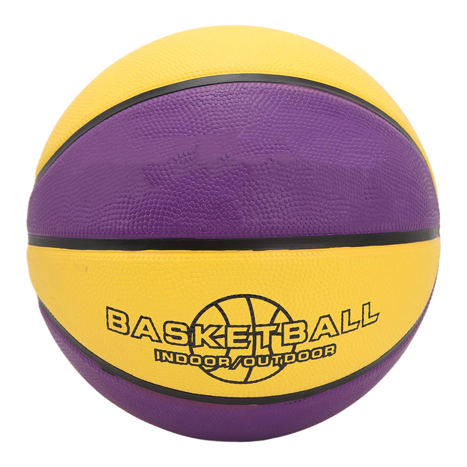 Gummi Basketball Gummi Gelb Lila Soft Touch Griffig Sport Basketball für Kinder Jugendliche Jungen Mädchen Size 7