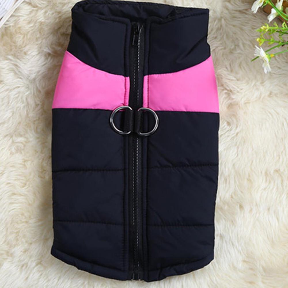 Winter Haustier Hund Warme Wasserdichte Weste Jacke Mantel Verdicken Welpen Bekleidung Ski Anzüge Plus Größe S rosa
