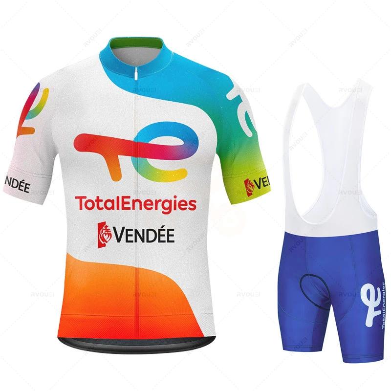 2026 Total Energies Team Radtrikot Set Atmungsaktiv Mtb Trikot Ciclismo Hombre Outdoor Sport Trägerhose Sommer Fahrradbekleidung S