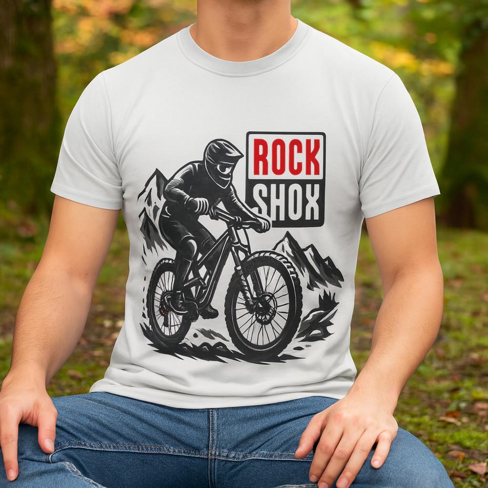 Rock Shox Mountainbike Fahrer Shirt MTB Downhill Radfahren Grafik T-Shirt Unisex T-Shirt L