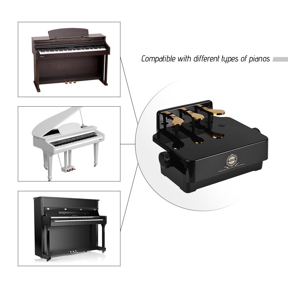 Klavier Pedal Extender Bank für Kinder Einstellbare Höhe mit 3 Pedalen Kinder Klavier Lehrmittel Acces schwarz