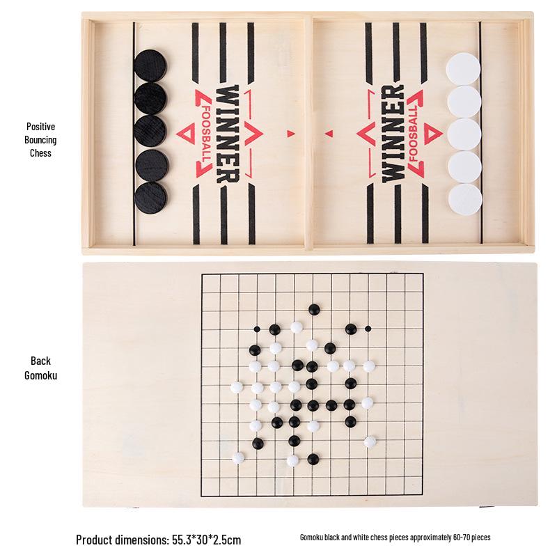 Zwei-Spieler Holz Flick Schach: Katapult-Schlacht-Brettspiel zur Eltern-Kind-Interaktion.