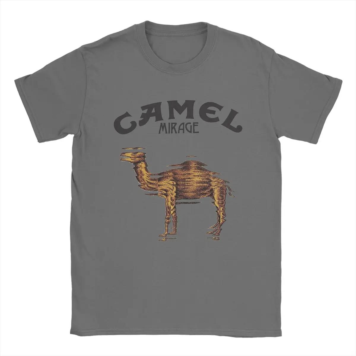 Herren T-Shirts Camels Mirage Band Lustige T-Shirts aus reiner Baumwolle Kurzarm T-Shirts O-Ausschnitt Tops Große Größe XXXL dunkelgrau