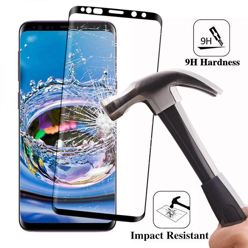 3D-vollständig gebogener Bildschirm aus gehärtetem Glas für Samsung Galaxy S8 S9 Plus S7 Edge Note 8 9 Schutzfolie Samsung S8 Plus schwarz