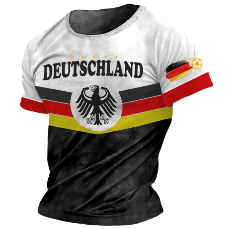 Sommer Herren T-Shirt Casual Kurzarm Europäisches T-Shirt Fußball Kleidung Mode Streetwear Männlich Übergroße Kleidung Pullover 6XL